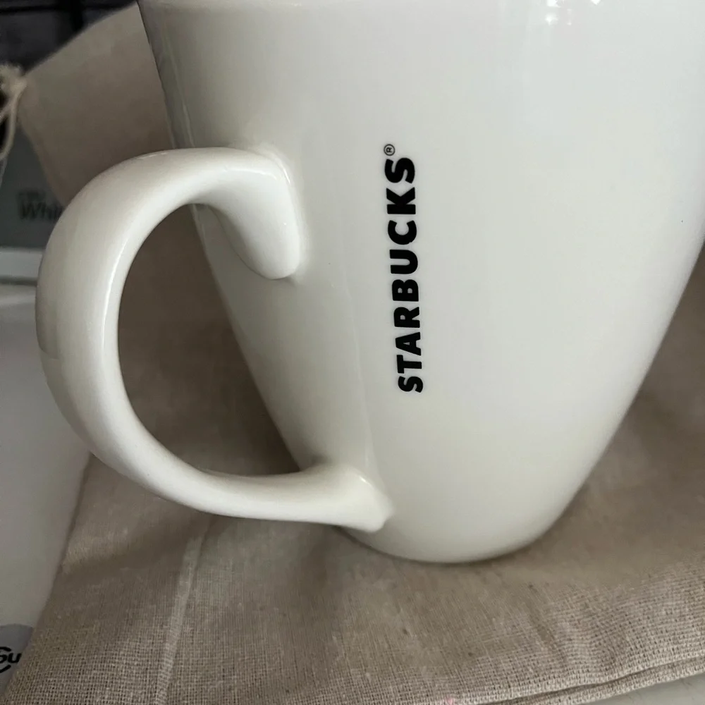 45 oz Starbucks White & Green Ceramic Mug with Iconic Siren Logo
